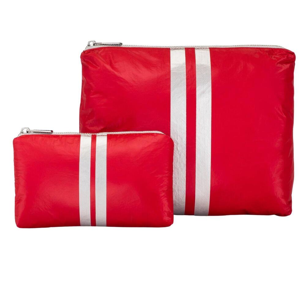 NEW HI LOVE TRAVEL water-resistant medium & mini 2 pack pouch in chili pepper re